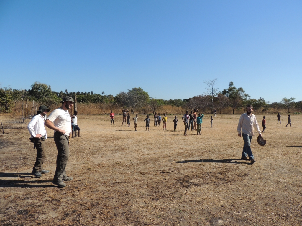 Playing football