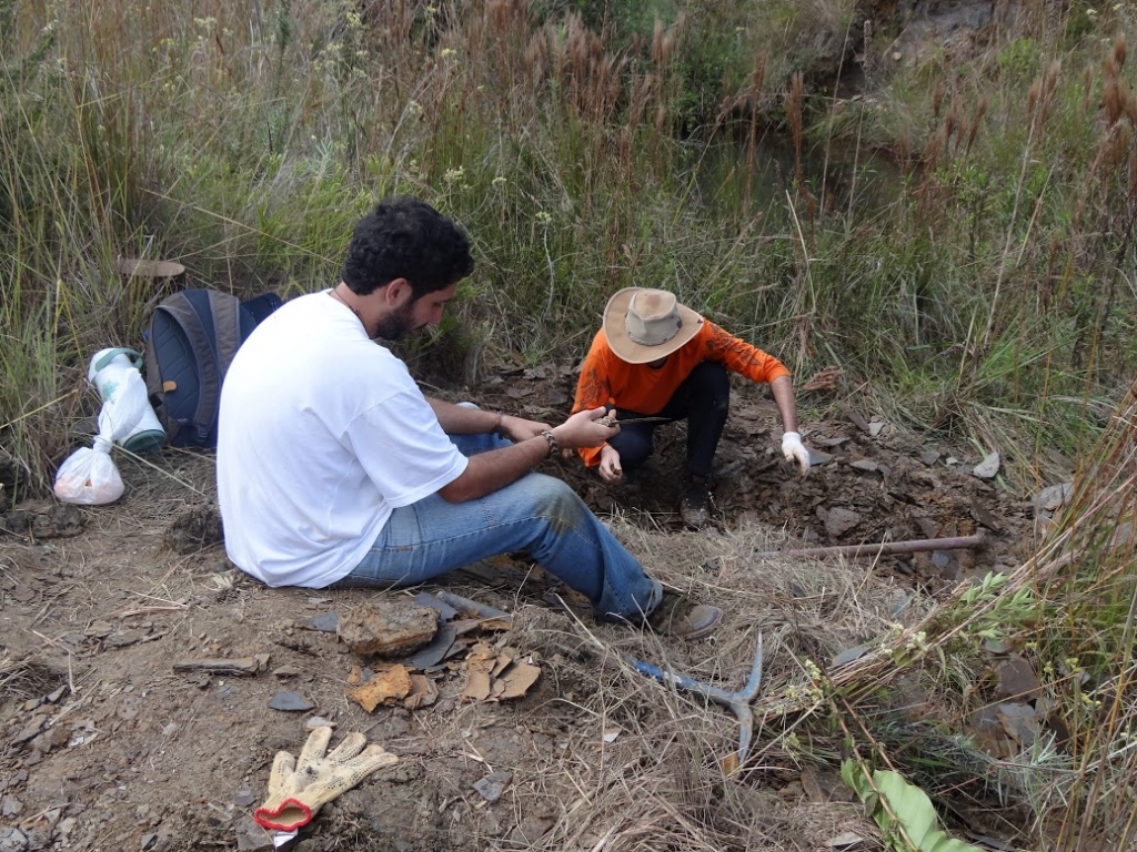 Felipe e Max coletando