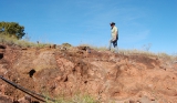 June/2010 field trip - Geologist Alessando Battezelli (UNICAMP) in the outcrop