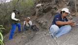 February/2014 field trip - Andrés digging at the type-section of La Quinta Formation