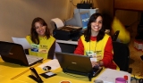 Mariela e Carol na organização do VI SBPV, Ribeirão Preto (2008)