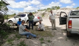 May/2013 field trip - Giovani, Jeanninny, Ana, Max, and Júlio in a quarry
